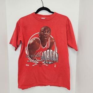 VINTAGE SALEM JORDAN CHICAGO BULLS NBA T-SHIRT 1991 MADE IN USA SIZE L.